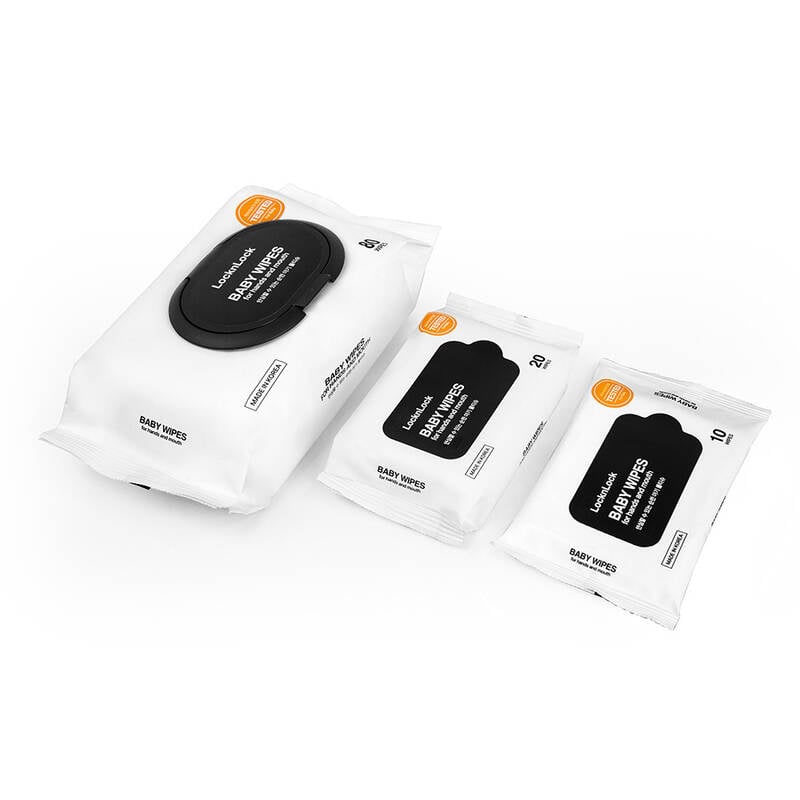 Khăn Giấy Ướt Trẻ Em Mixed LocknLock - 3 K&iacute;ch Thước (10 miếng - 20 miếng - 80 miếng) - ETM245, ETM248, ETM249 <ETM245, ETM248, ETM249 image number null